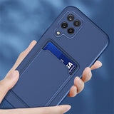 Samsung Galaxy A22 5G Case With Card Slot Made With TPU - Dark Blue