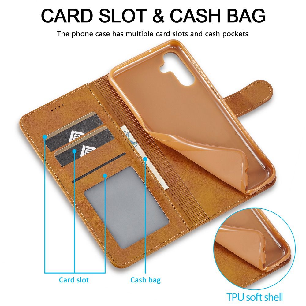 Samsung Galaxy A24 4G Case Calf Texture Secure Magnetic - Brown