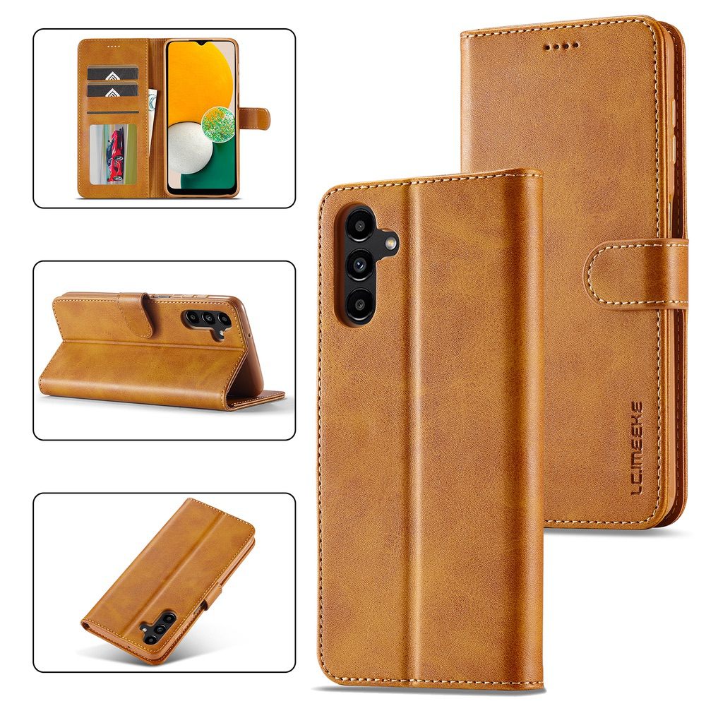 Samsung Galaxy A24 4G Case Calf Texture Secure Magnetic - Brown