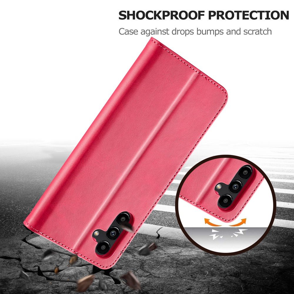 Samsung Galaxy A24 4G Case Calf Texture Secure Magnetic - Red