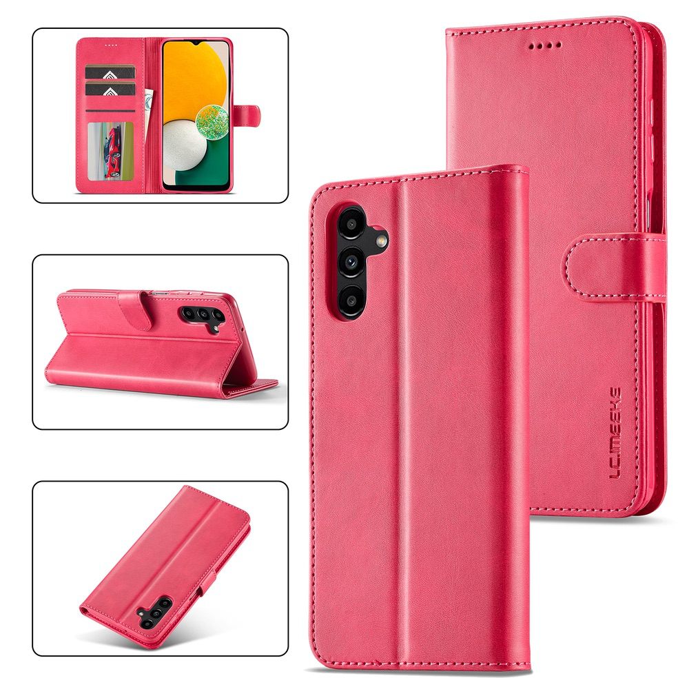 Samsung Galaxy A24 4G Case Calf Texture Secure Magnetic - Red