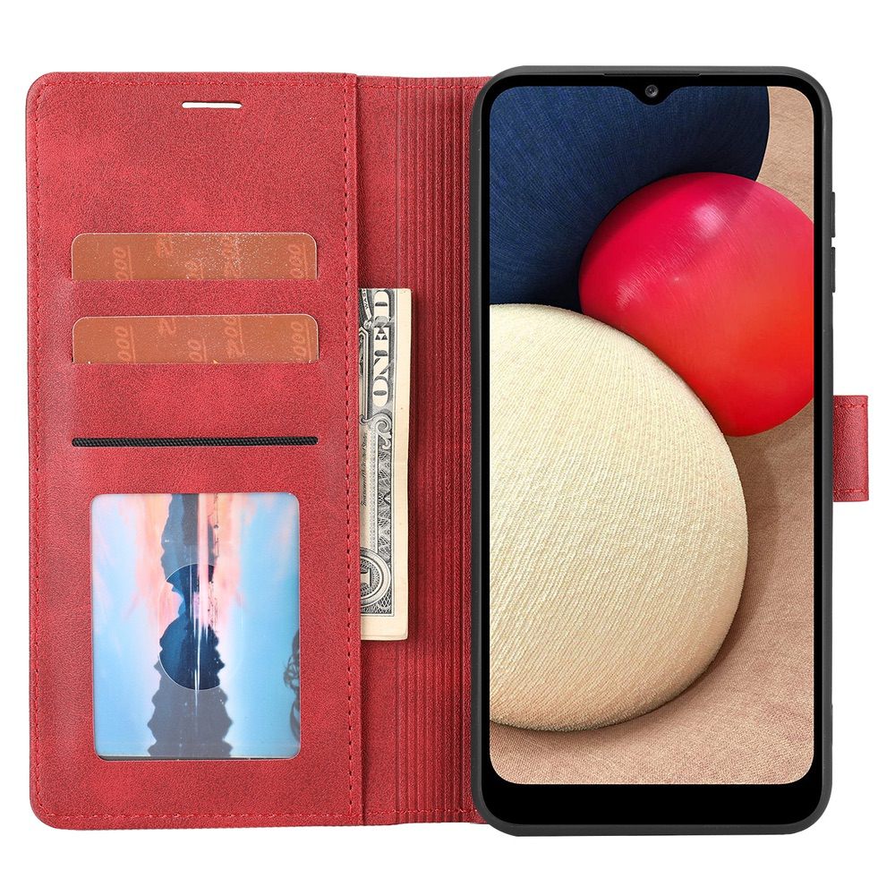 Samsung Galaxy A24 4G Case Classic Secure Magnetic Flip Wallet - Red