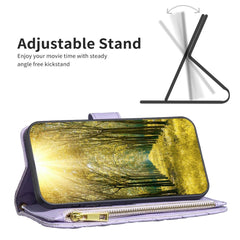Samsung Galaxy A24 4G Case Diamond Lattice Zipper Wallet - Purple