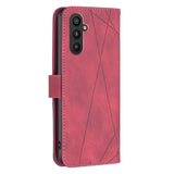 Samsung Galaxy A24 4G Case Magnetic Buckle Rhombus Texture - Red