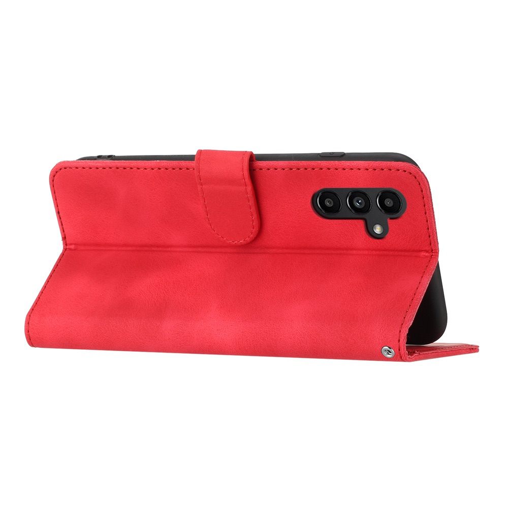 Samsung Galaxy A24 4G Case Skin Feel PU Leather Secure Wallet - Red