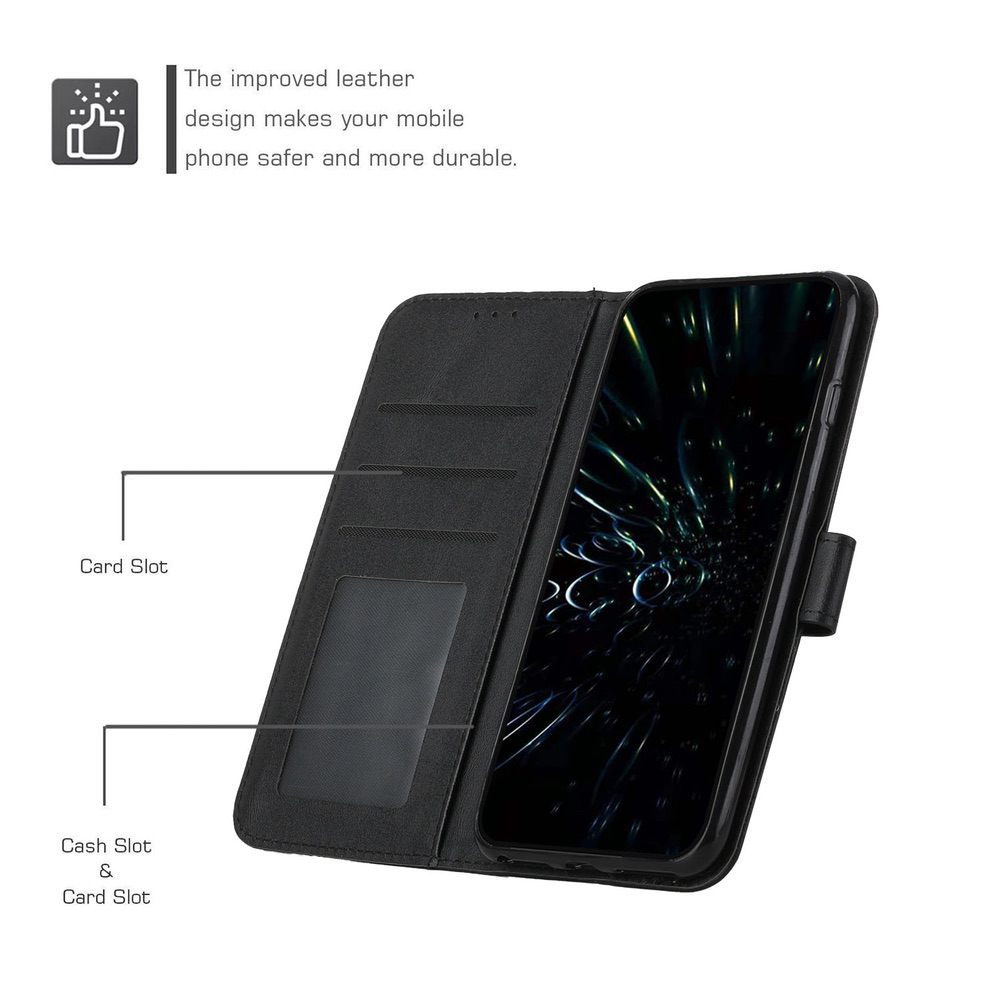 Samsung Galaxy A24 4G Case Stitching Calf Texture - Black