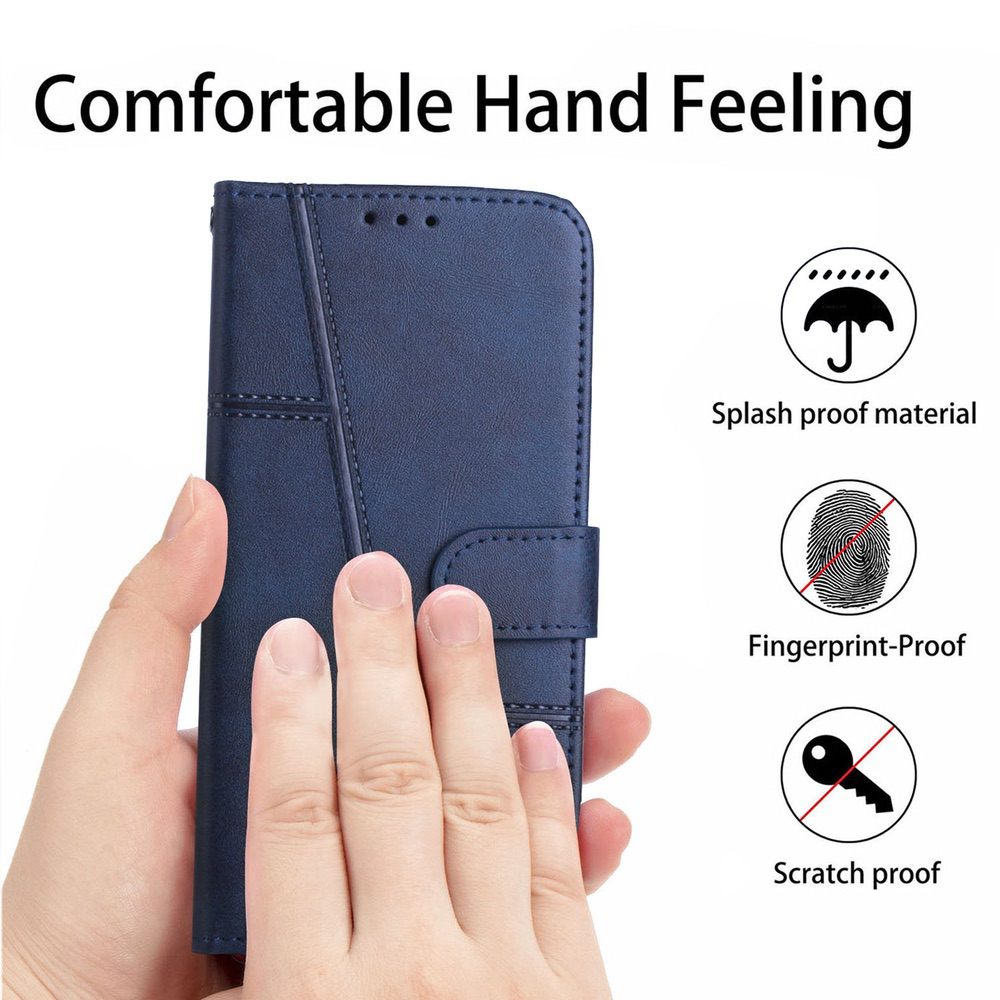 Samsung Galaxy A24 4G Case Stitching Calf Texture - Blue
