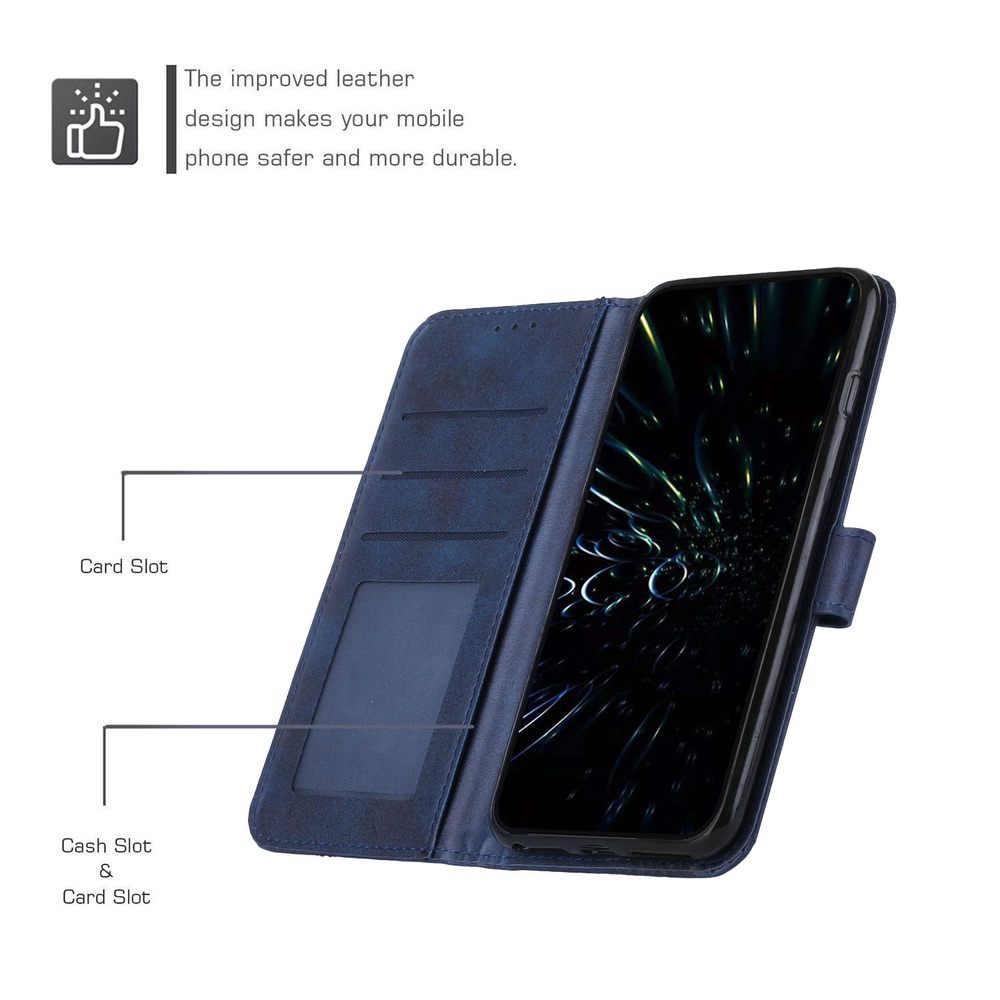 Samsung Galaxy A24 4G Case Stitching Calf Texture - Blue