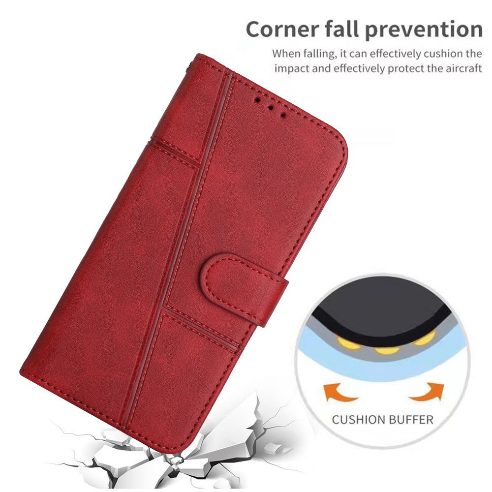 Samsung Galaxy A24 4G Case Stitching Calf Texture - Red