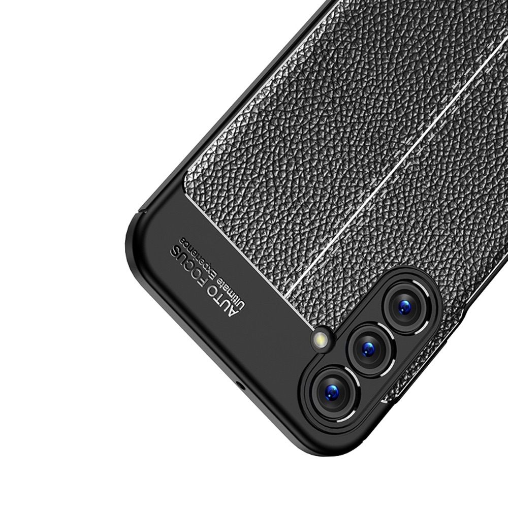 Samsung Galaxy A24 4G Case With Litchi Texture Shockproof TPU - Black