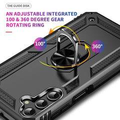 Samsung Galaxy A24 4G Case with Metal Ring Holder - Black