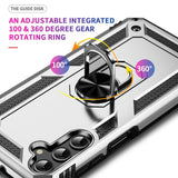 Samsung Galaxy A24 4G Case with Metal Ring Holder - Silver