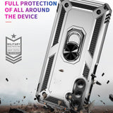 Samsung Galaxy A24 4G Case with Metal Ring Holder - Silver