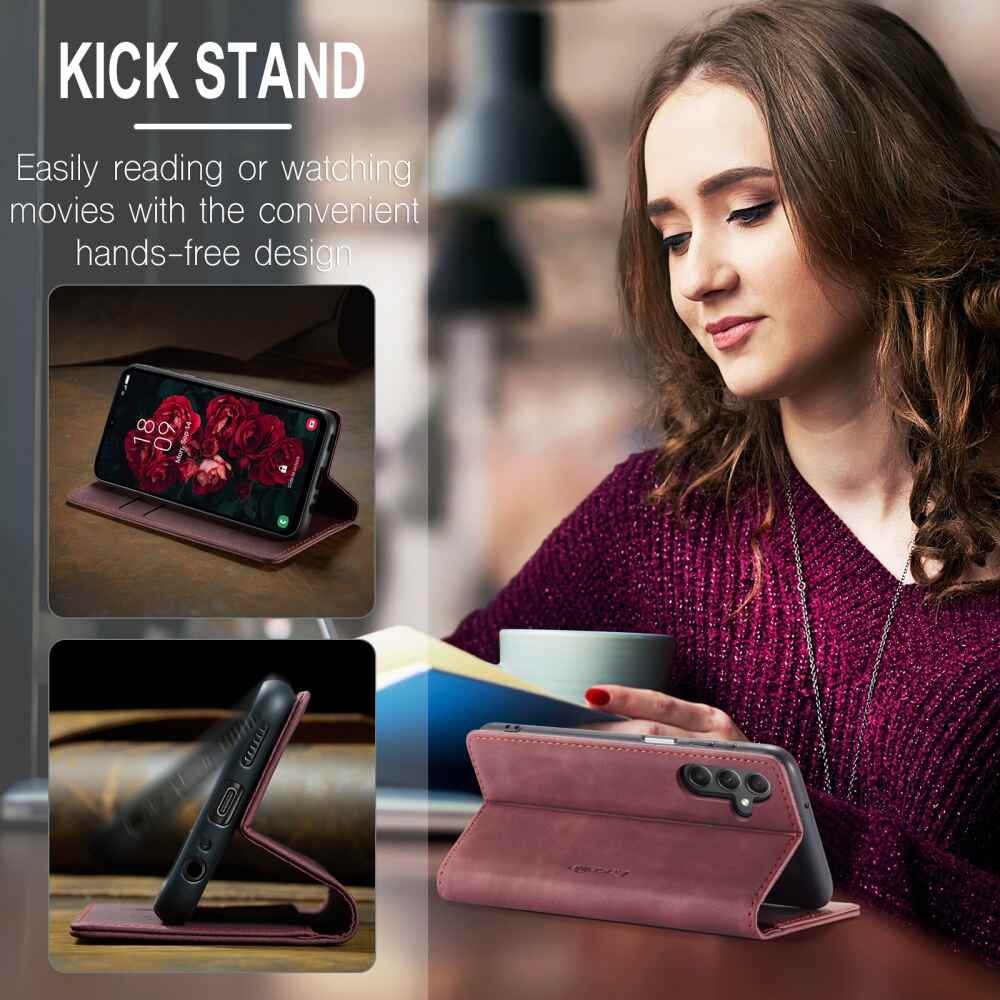 Samsung Galaxy A25 5G Case CaseMe 013 Shockproof Wallet - Wine Red