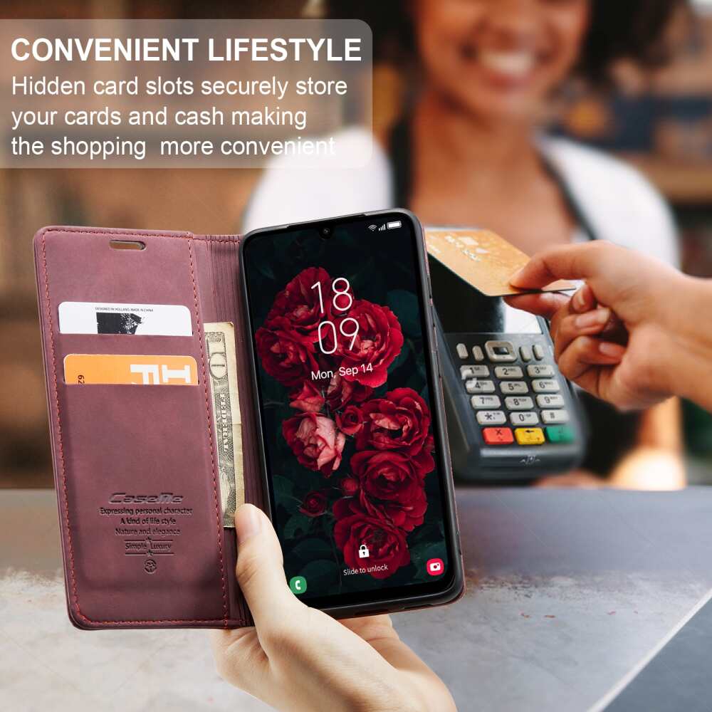 Samsung Galaxy A25 5G Case CaseMe 013 Shockproof Wallet - Wine Red