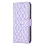 Samsung Galaxy A25 5G Case Diamond Lattice Wallet - Purple