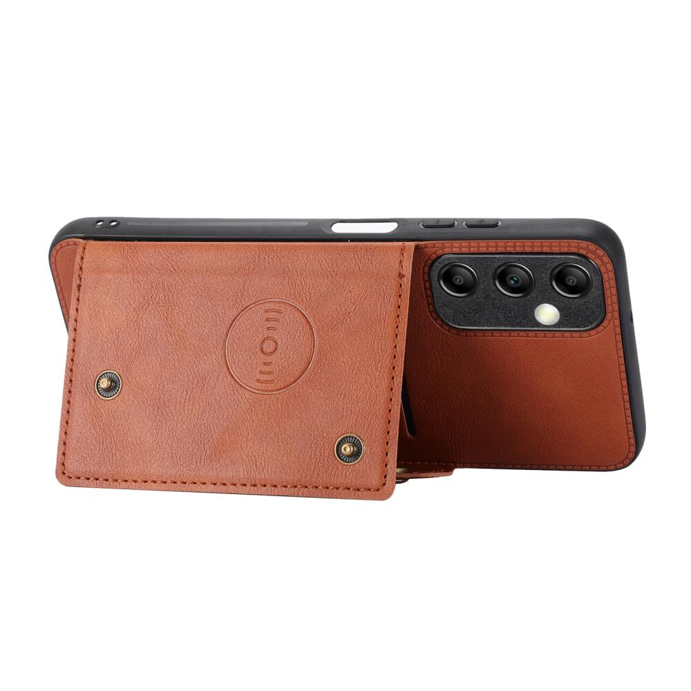 Samsung Galaxy A25 5G Case Double Buckle Card Slots - Brown