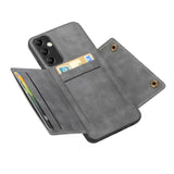 Samsung Galaxy A25 5G Case Double Buckle Card Slots - Grey