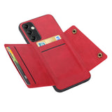Samsung Galaxy A25 5G Case Double Buckle Card Slots - Red
