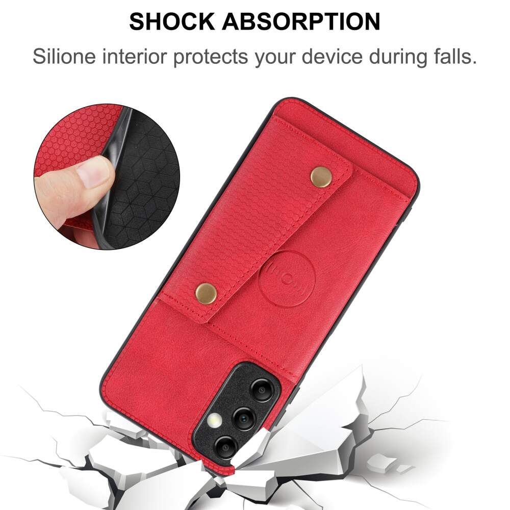 Samsung Galaxy A25 5G Case Double Buckle Card Slots - Red