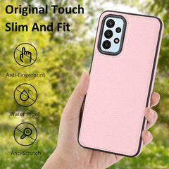 Samsung Galaxy A25 5G Case Litchi Pattern Stitched - Pink