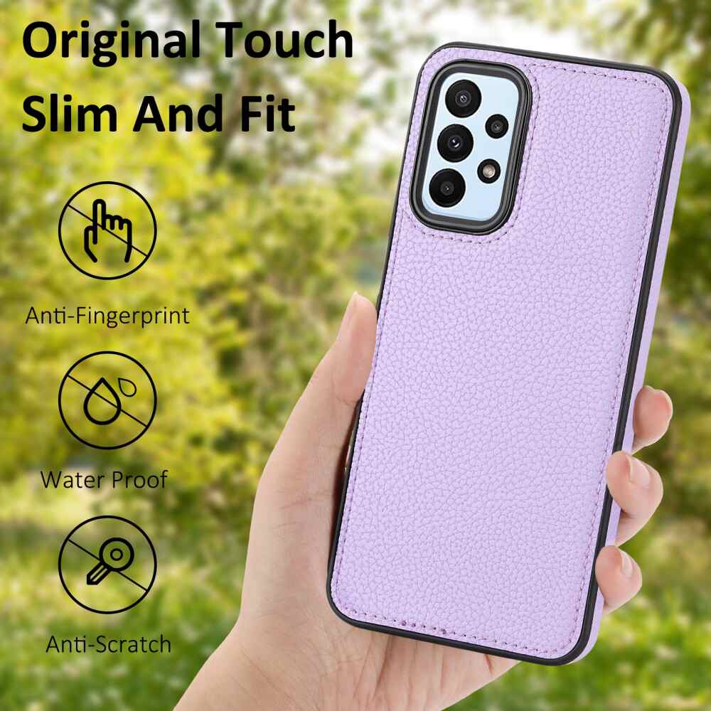 Samsung Galaxy A25 5G Case Litchi Pattern Stitched - Purple