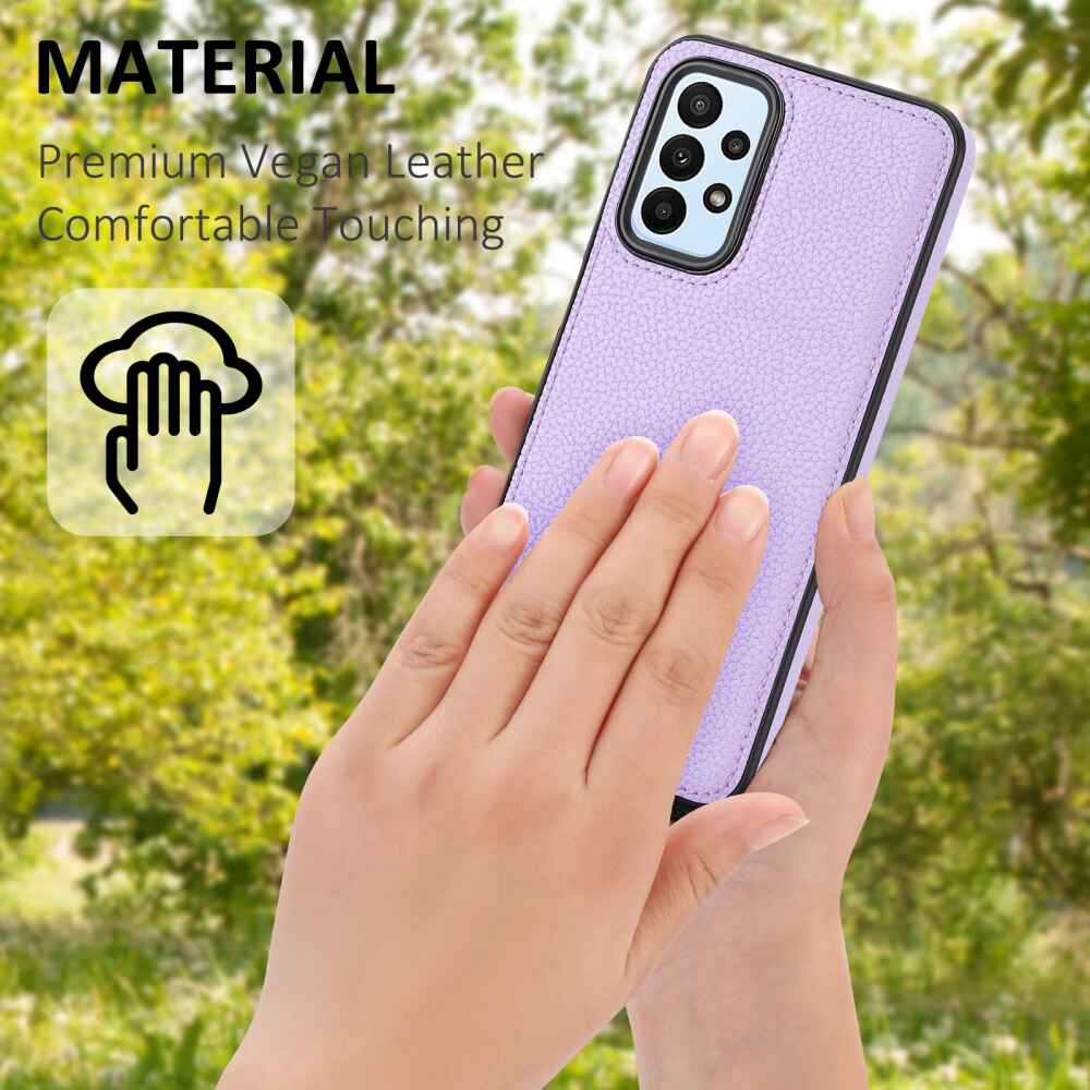 Samsung Galaxy A25 5G Case Litchi Pattern Stitched - Purple