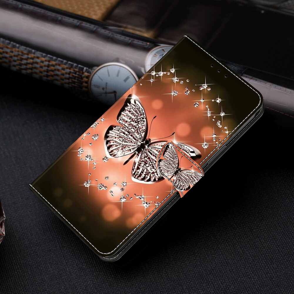 Samsung Galaxy A25 5G Case PU Leather - Crystal Butterfly