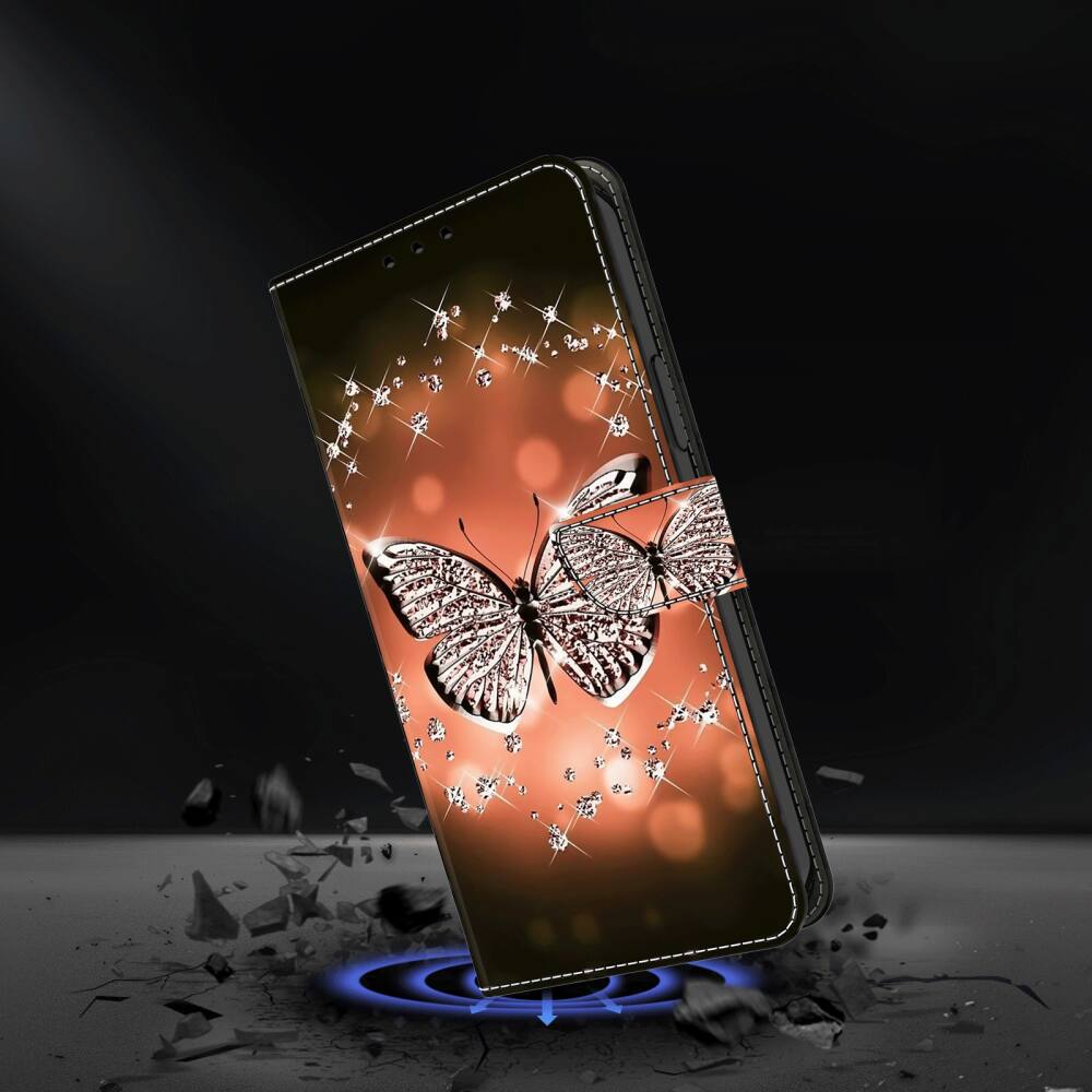 Samsung Galaxy A25 5G Case PU Leather - Crystal Butterfly