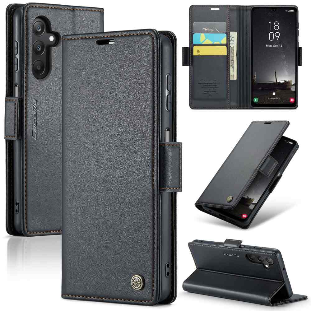 Samsung Galaxy A25 5G Case RFID Anti-theft PU Leather - Black