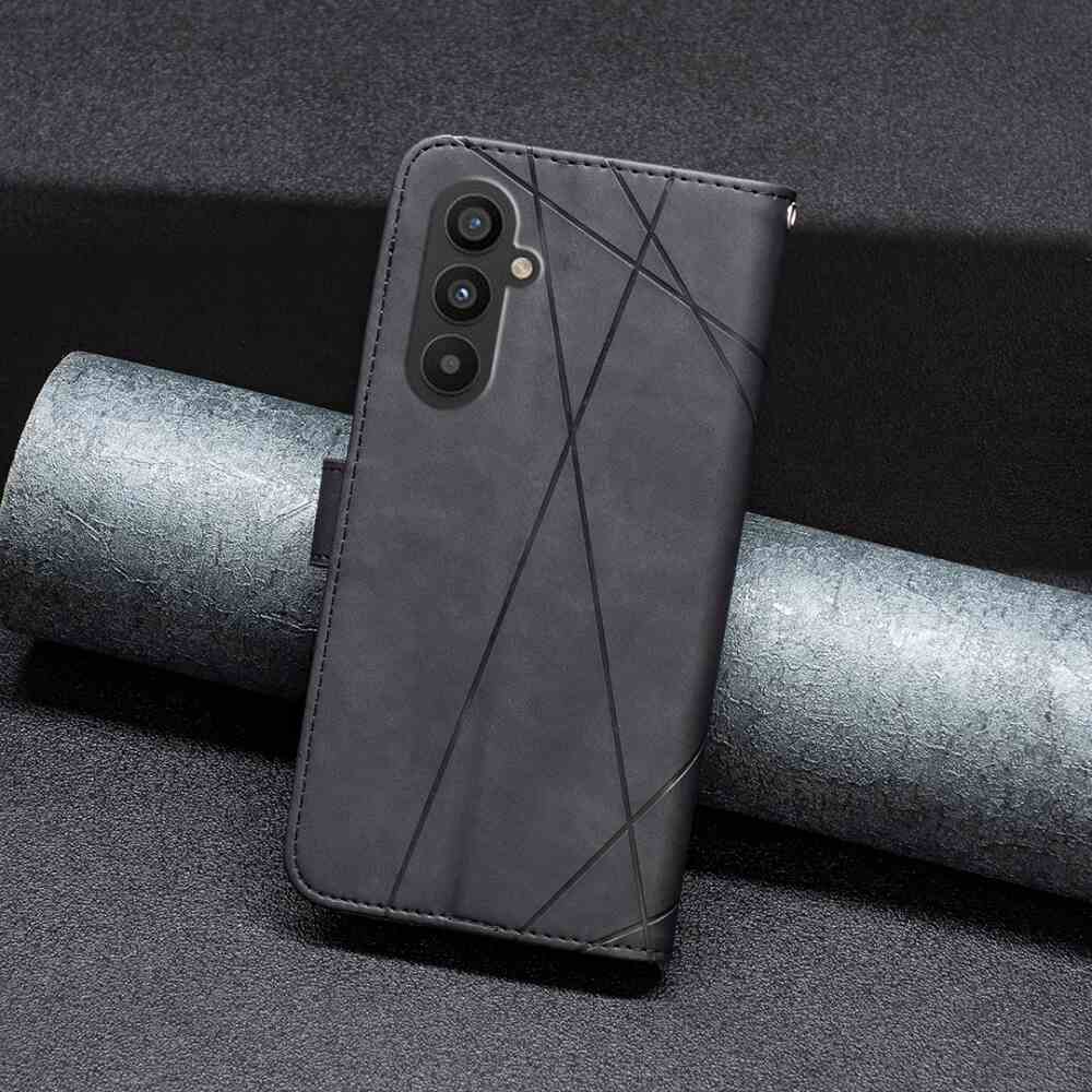 Samsung Galaxy A25 5G Case Rhombus Texture Leather - Black