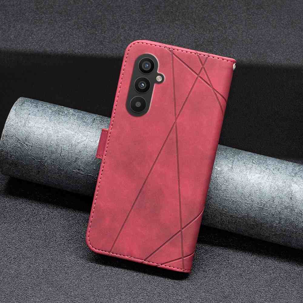 Samsung Galaxy A25 5G Case Rhombus Texture Leather - Red