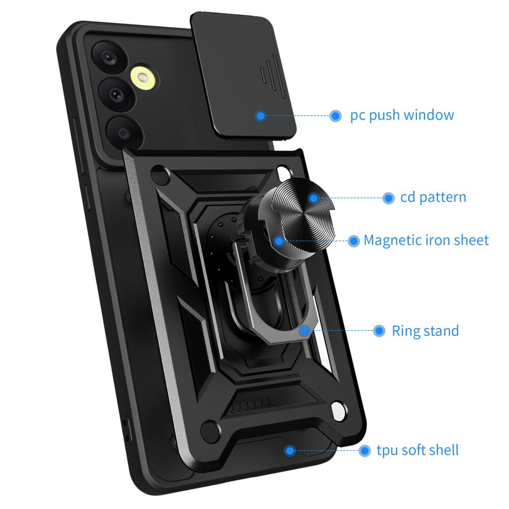 Samsung Galaxy A25 5G Case Sliding Camera Cover - Black