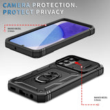 Samsung Galaxy A25 5G Case Sliding Camshield With Holder - Black
