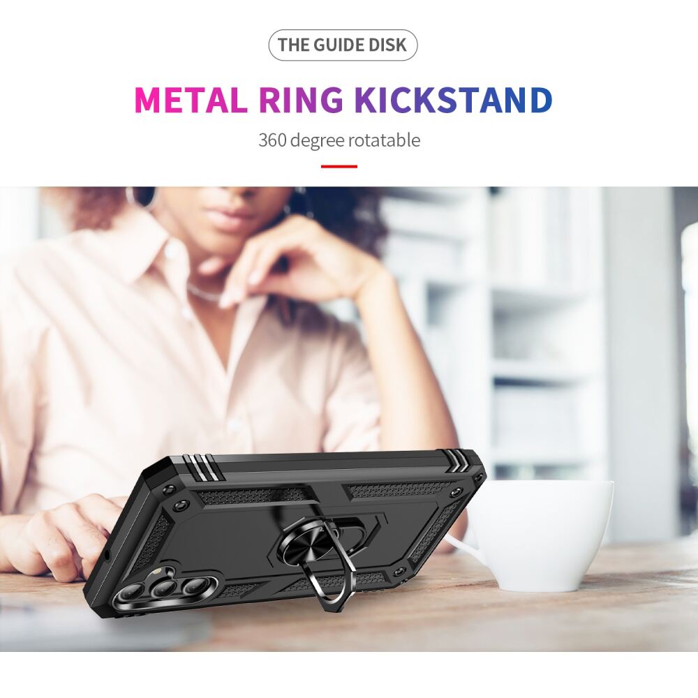 Samsung Galaxy A25 5G Case With Metal Ring Holder - Black