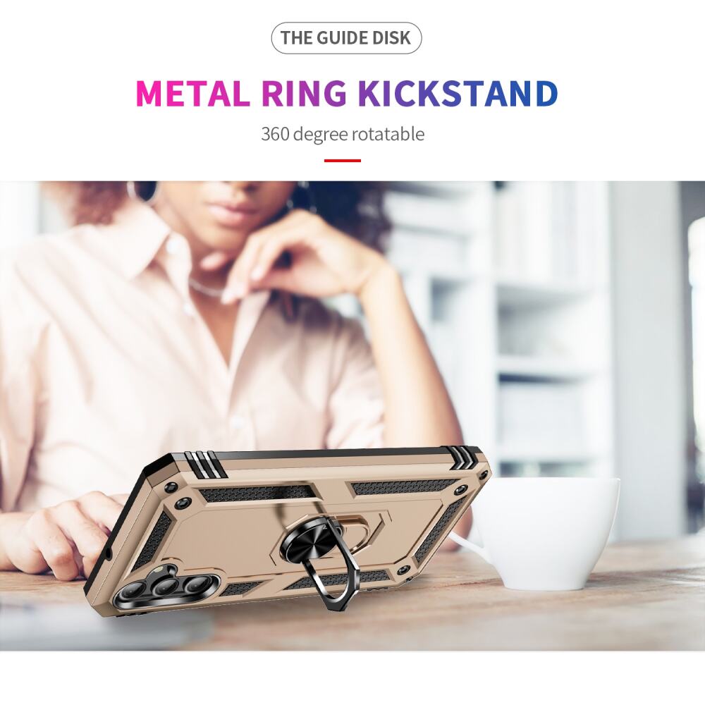 Samsung Galaxy A25 5G Case With Metal Ring Holder - Gold