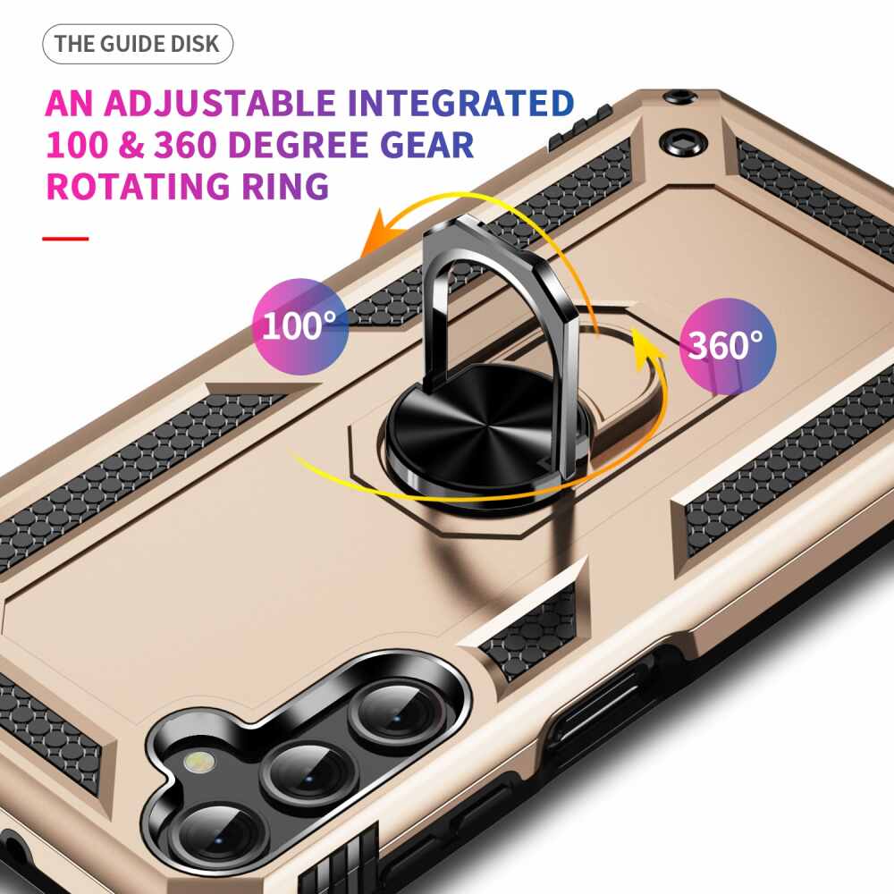 Samsung Galaxy A25 5G Case With Metal Ring Holder - Gold