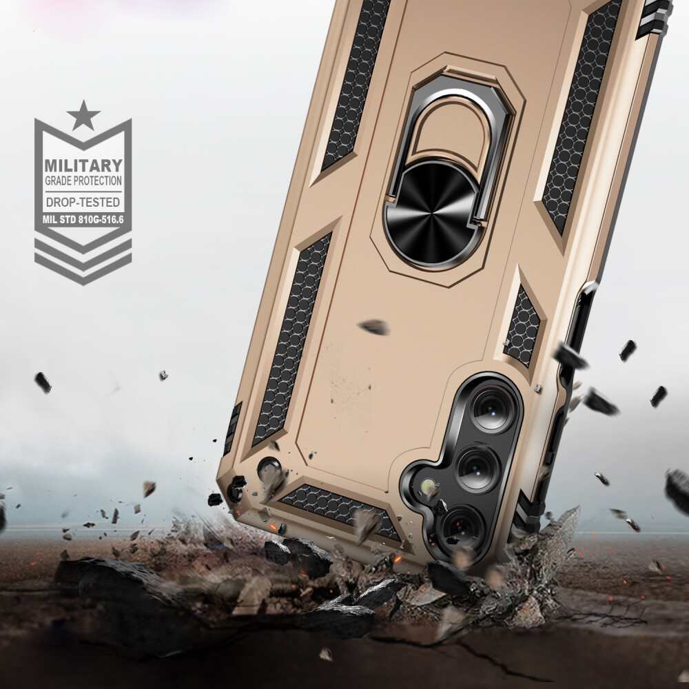 Samsung Galaxy A25 5G Case With Metal Ring Holder - Gold