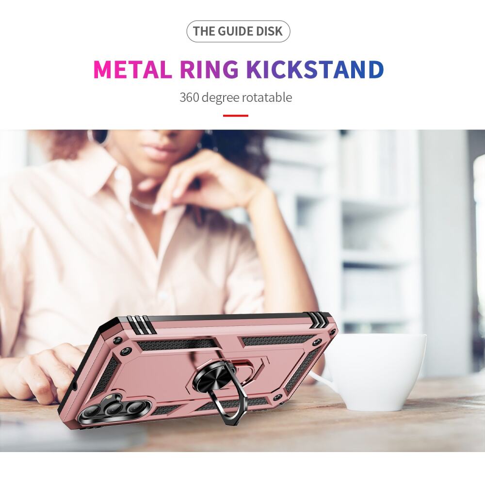 Samsung Galaxy A25 5G Case With Metal Ring Holder - Rose Gold