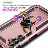 Samsung Galaxy A25 5G Case With Metal Ring Holder - Rose Gold