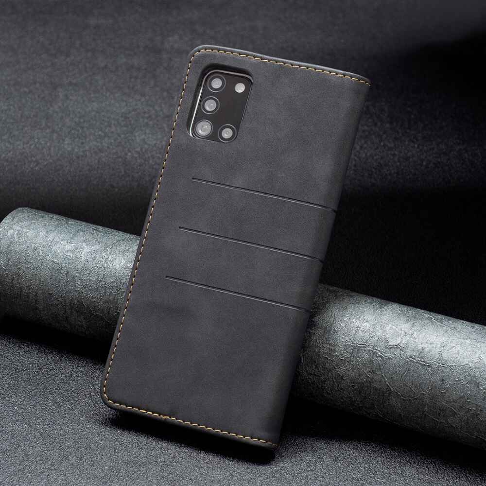 Samsung Galaxy A31 Case Made With PU Leather and TPU - Black