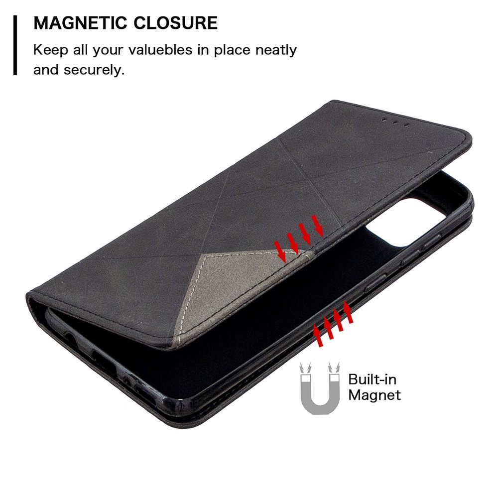 Samsung Galaxy A31 Case Magnetic Rhombus Texture - Black