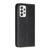 Samsung Galaxy A33 5G Case Carbon Fiber Texture Wallet - Black