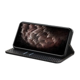 Samsung Galaxy A33 5G Case Carbon Fiber Texture Wallet - Black