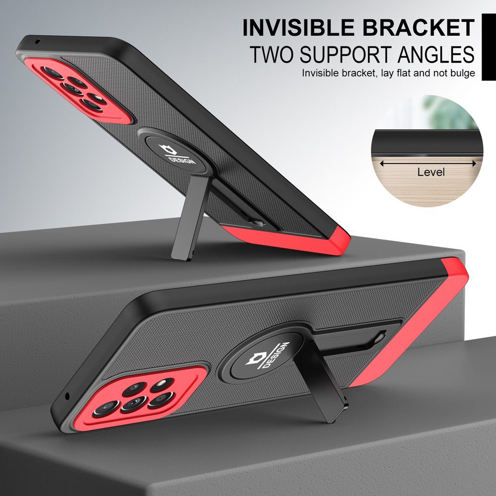 Samsung Galaxy A33 5G Case With Small Tail Holder - Black+Red