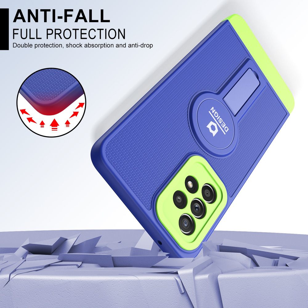 Samsung Galaxy A33 5G Case With Small Tail Holder - Blue+Green