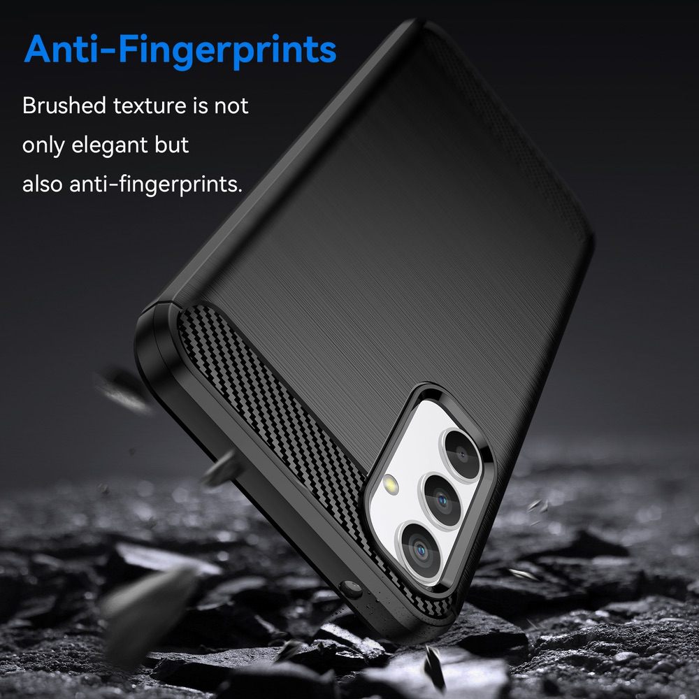 Samsung Galaxy A34 5G Case Brushed Carbon Fiber Texture - Black