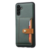 Samsung Galaxy A34 5G Case Calfskin Texture with 5 Card Slots - Green