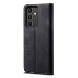 Samsung Galaxy A34 5G Case Denim Texture PU Leather - Black