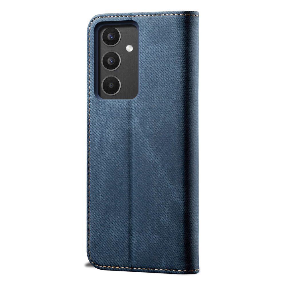 Samsung Galaxy A34 5G Case Denim Texture PU Leather Wallet - Blue